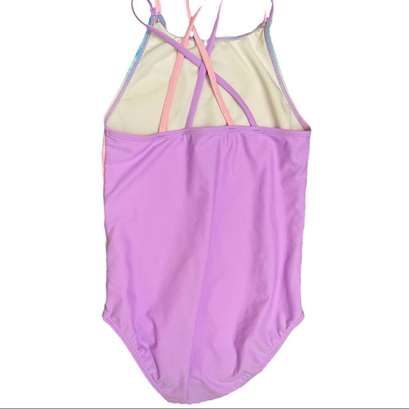 PLACE - multicolored Unicorn bathing suit for girls, sz 7/8. Criss cross straps. - Picture 5 of 6